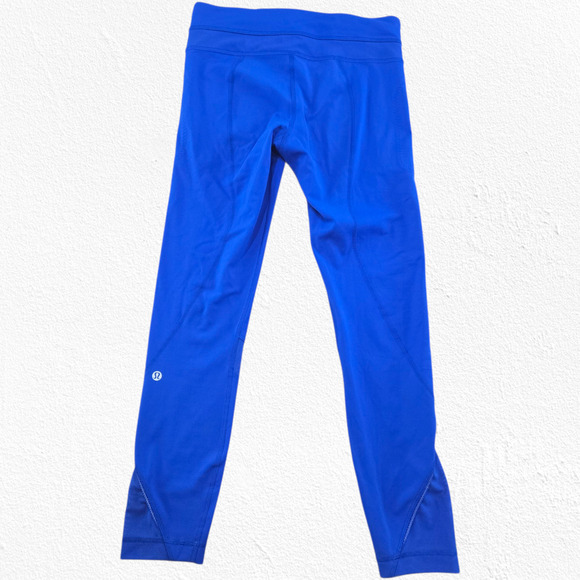 Lululemon Inspire Tight II 25” Cerulean Blue Mesh Reflective Run Leggings Size 6 - Picture 8 of 8